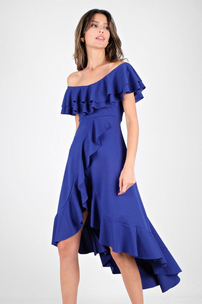 a-6-1.jpg Harden Volanlı Uzun Abiye Elbise - Görsel 1